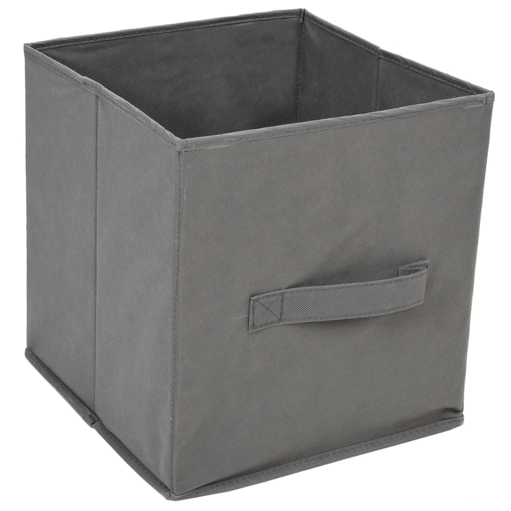 Opbergkast Met 3 Stoffen Lades 34X34X101 Cm Staal Grijs