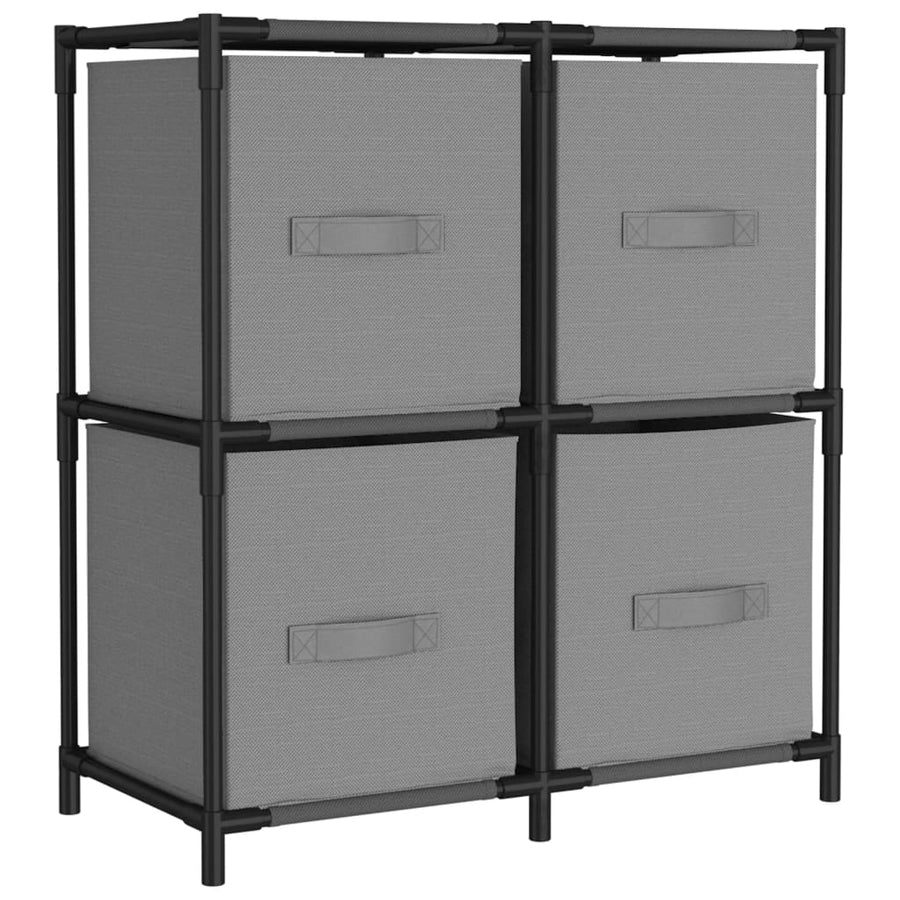 Opbergkast Met 4 Stoffen Manden 63X30X71 Cm Staal Grijs