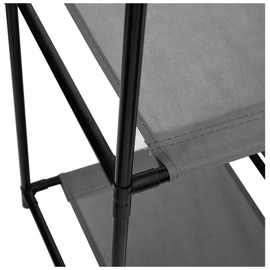 Opbergkast Met 4 Stoffen Manden 63X30X71 Cm Staal Grijs
