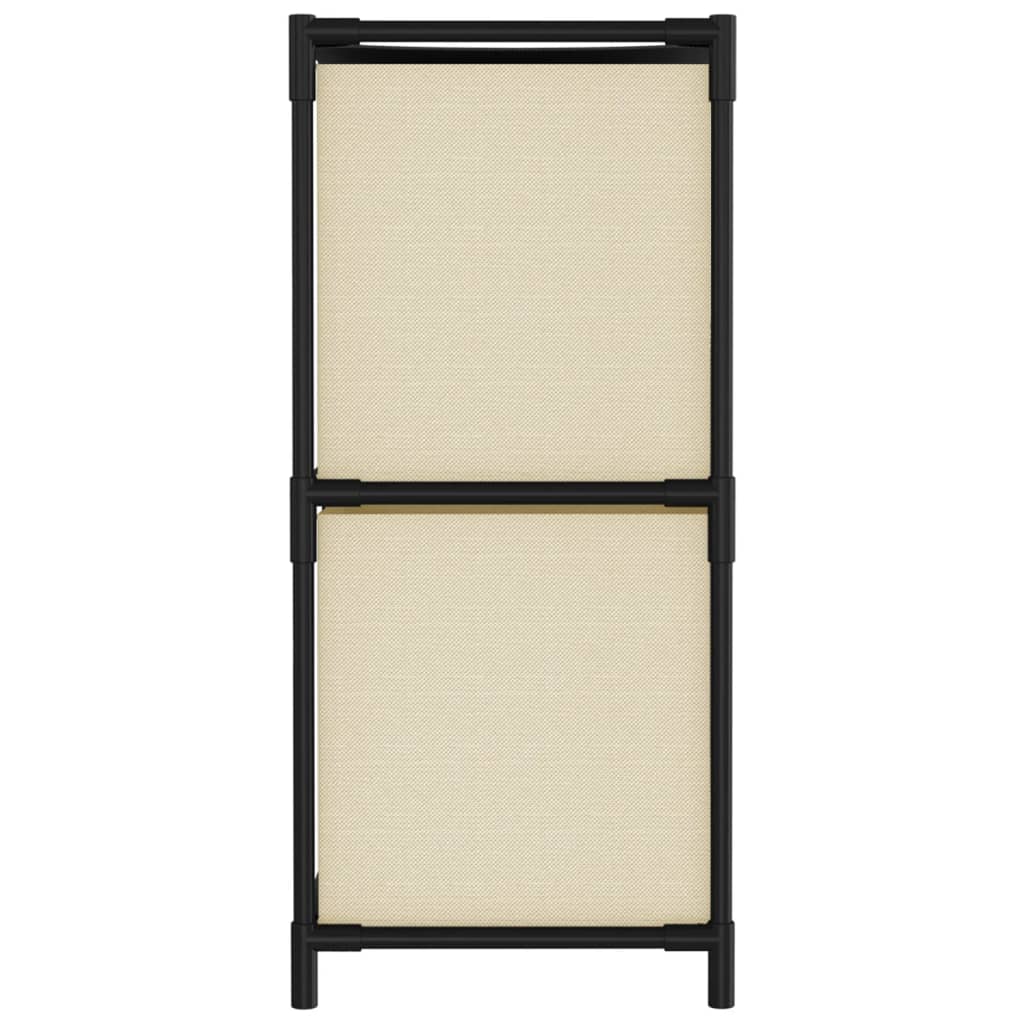 Opbergkast Met 4 Stoffen Manden 63X30X71 Cm Staal Crèmekleurig