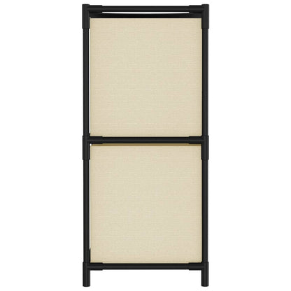 Opbergkast Met 4 Stoffen Manden 63X30X71 Cm Staal Crèmekleurig