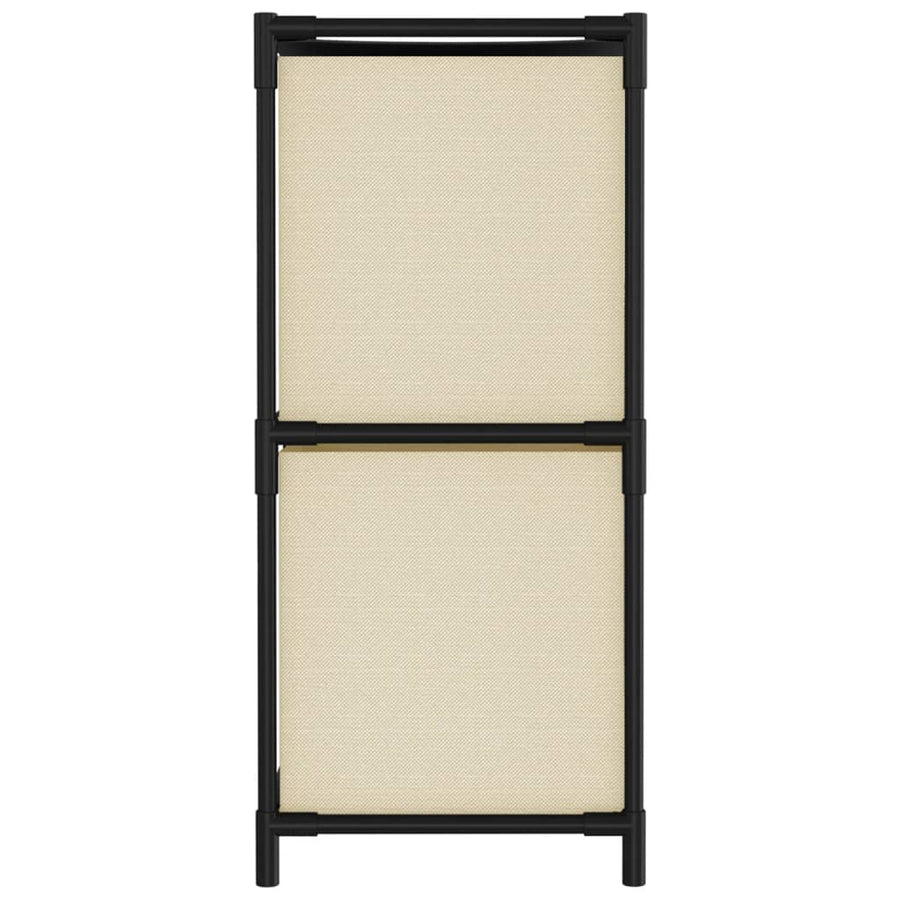 Opbergkast Met 4 Stoffen Manden 63X30X71 Cm Staal Crèmekleurig
