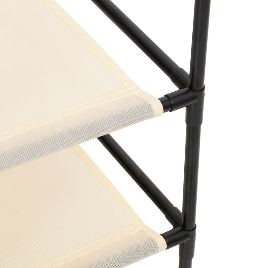 Opbergkast Met 4 Stoffen Manden 63X30X71 Cm Staal Crèmekleurig
