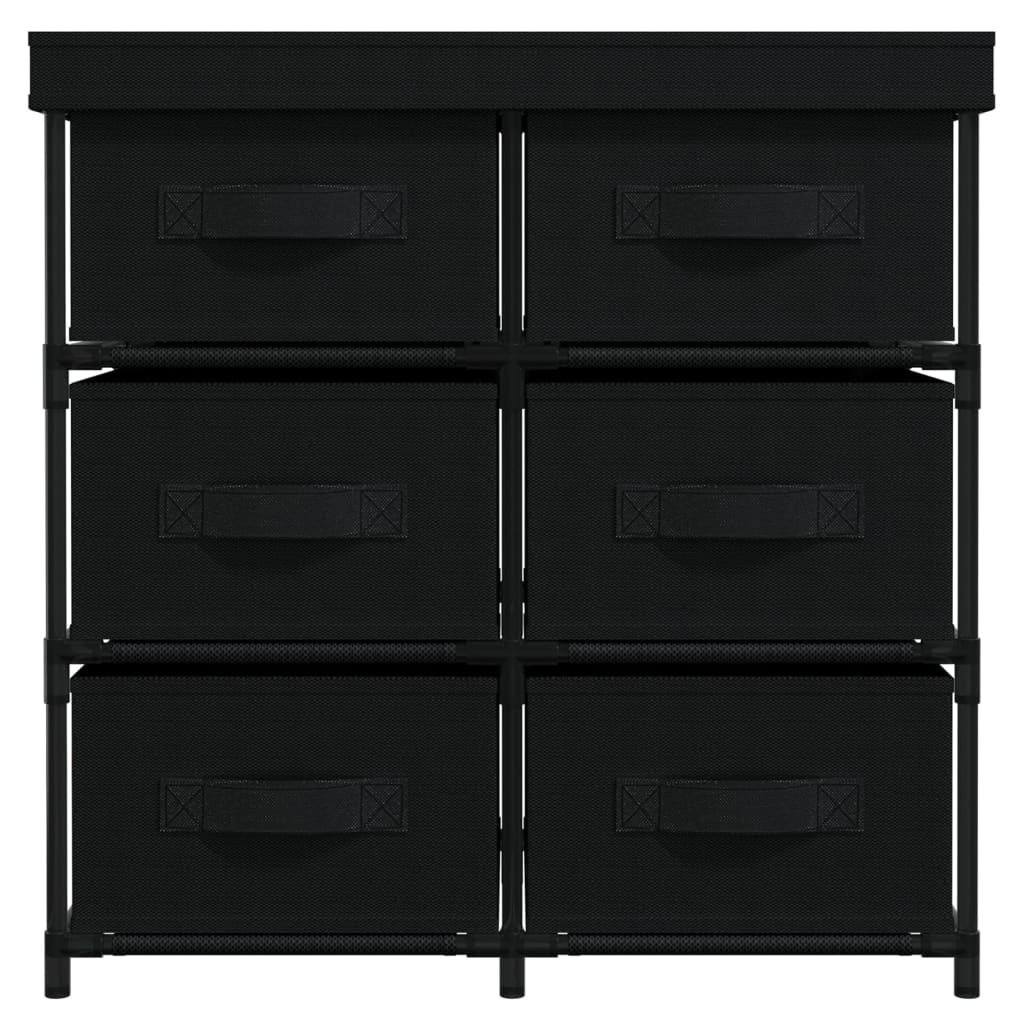 Opbergkast Met 6 Lades 55X29X55 Cm Staal Zwart