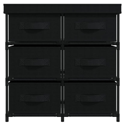 Opbergkast Met 6 Lades 55X29X55 Cm Staal Zwart