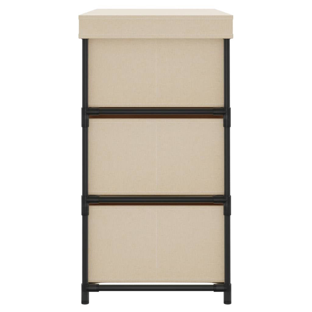 Opbergkast Met 6 Lades 55X29X55 Cm Staal Crèmekleurig