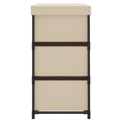 Opbergkast Met 6 Lades 55X29X55 Cm Staal Crèmekleurig