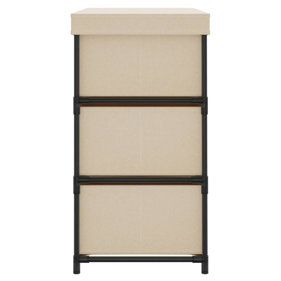 Opbergkast Met 6 Lades 55X29X55 Cm Staal Crèmekleurig