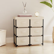 Opbergkast 6 lades 55x29x55 cm staal crème