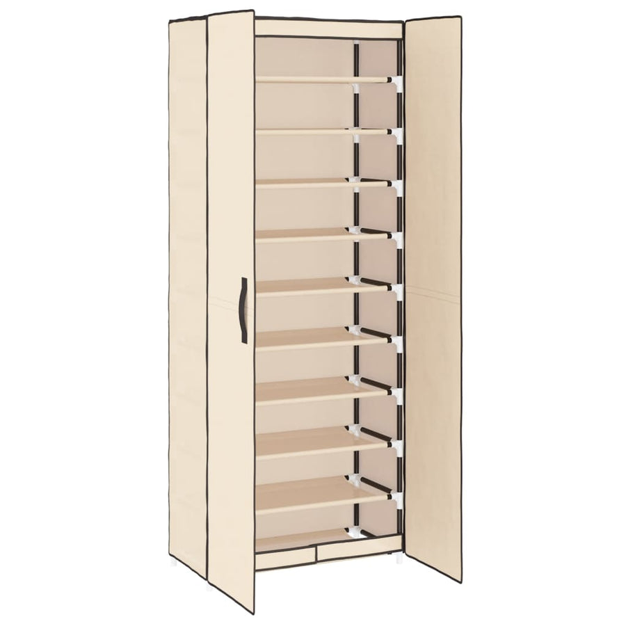 Schoenenkast Stof Kleurig 60 x 30 x 166 cm Crème