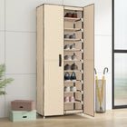 Shoe cabinet 60x30x166 cm fabric cream