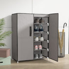 Schoenenkast 60x28x90 cm stof grijs wandmontage