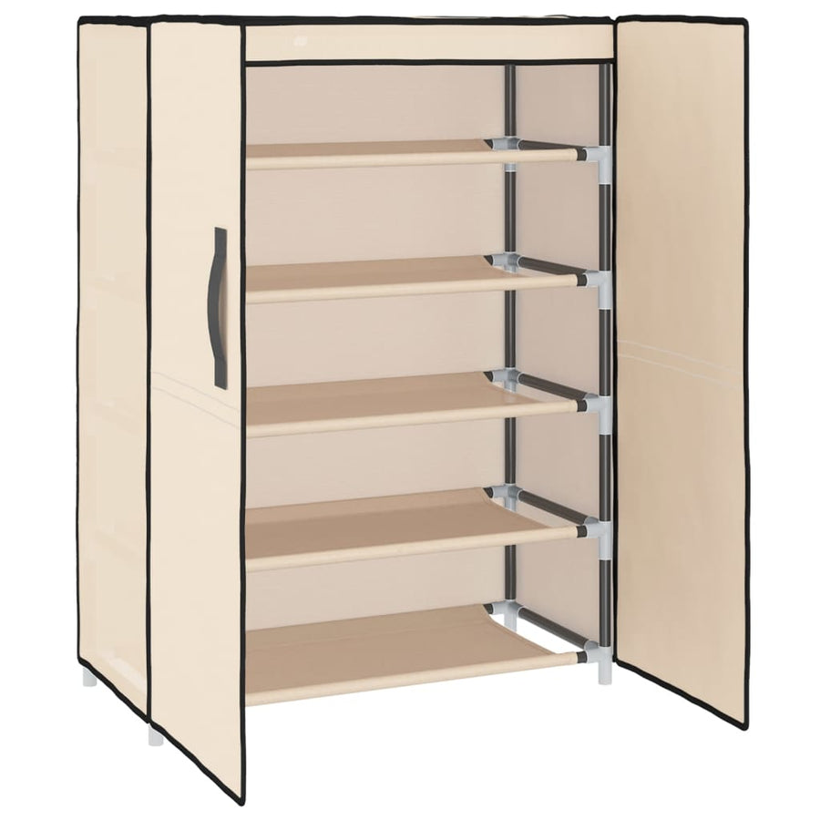 Schoenenkast 60X28X90 Cm Stof Crèmekleurig