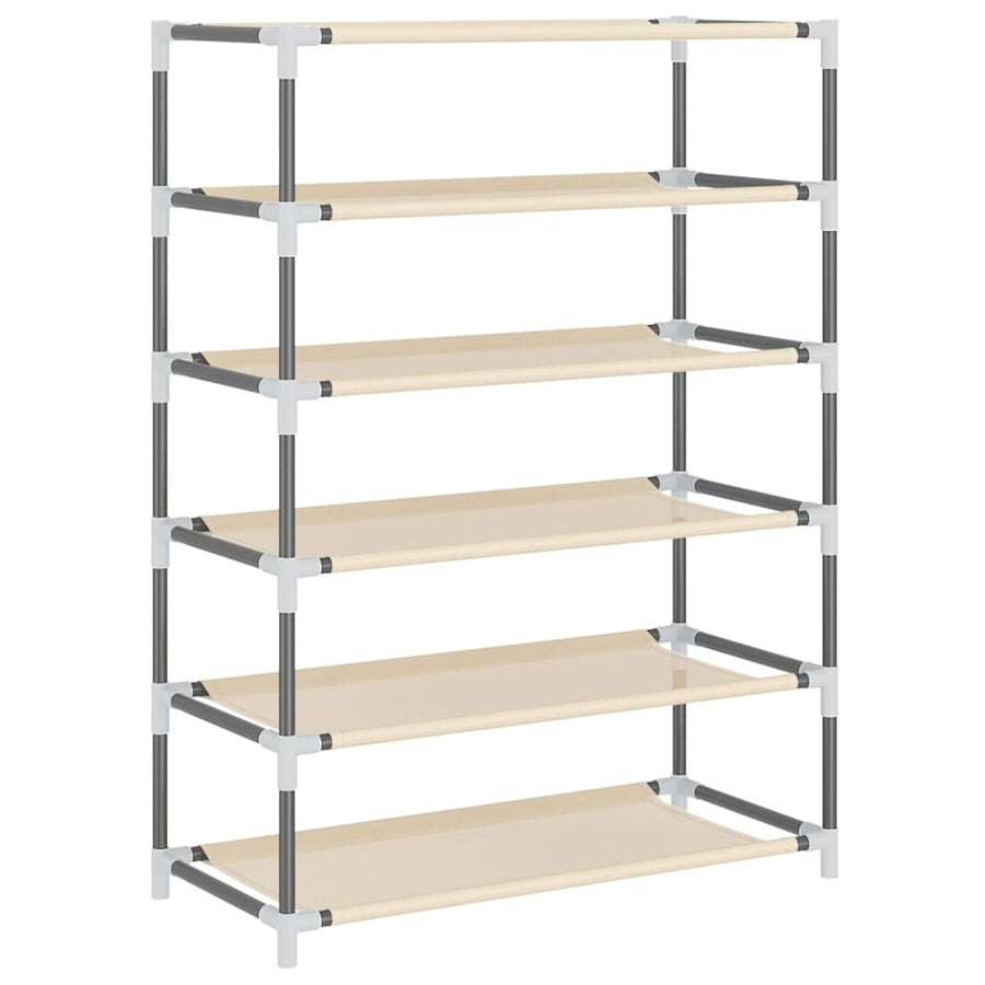 Schoenenkast 60X28X90 Cm Stof Crèmekleurig