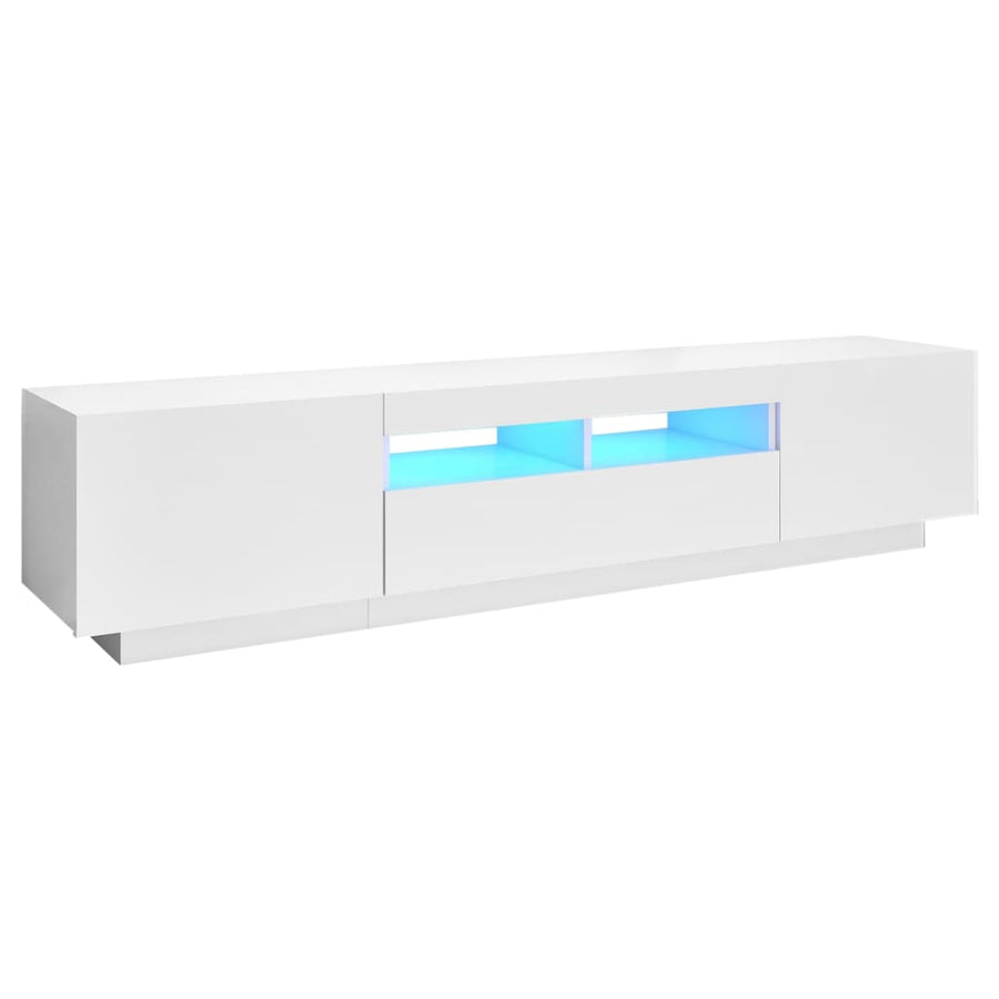 Tv-Meubel Met Led-Verlichting 80X35X40 Cm Wit