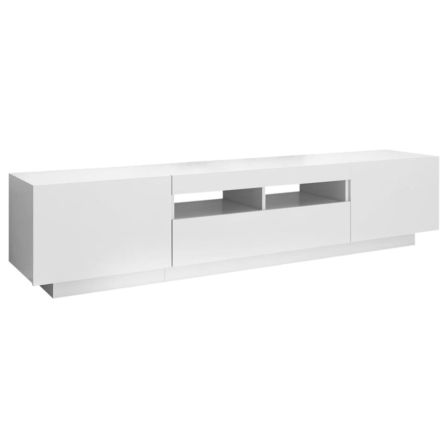 Tv-Meubel Met Led-Verlichting 80X35X40 Cm Wit
