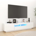 TV cabinet with LED lighting 180x35x40 cm white