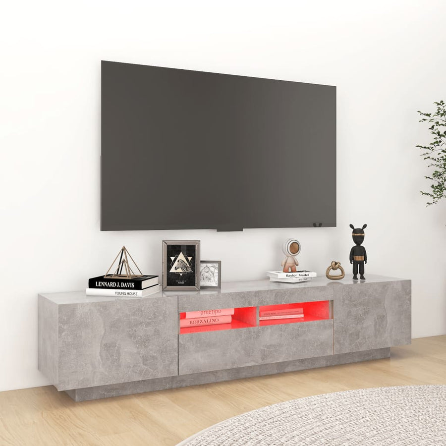 Tv-Meubel Met Led-Verlichting 80X35X40 Cm Betongrijs