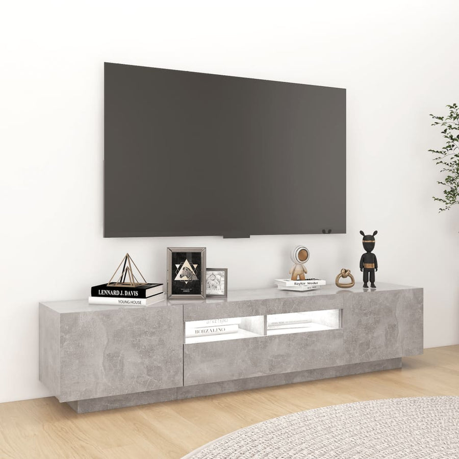 Tv-Meubel Met Led-Verlichting 80X35X40 Cm Betongrijs