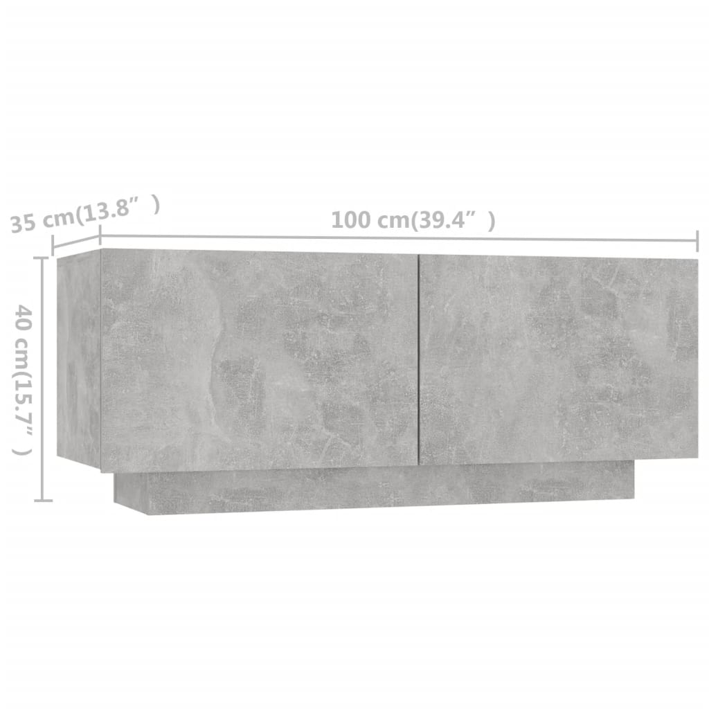 Tv-Meubel Met Led-Verlichting 80X35X40 Cm Betongrijs