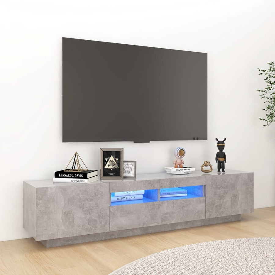 Tv-Meubel Met Led-Verlichting 80X35X40 Cm Betongrijs