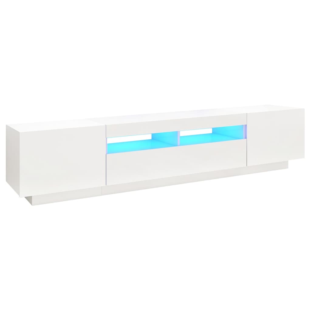 Tv-Meubel Met Led-Verlichting 200X35X40 Cm Wit