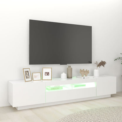 Tv-Meubel Met Led-Verlichting 200X35X40 Cm Wit