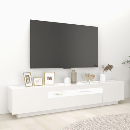 Tv-Meubel Met Led-Verlichting 200X35X40 Cm Wit
