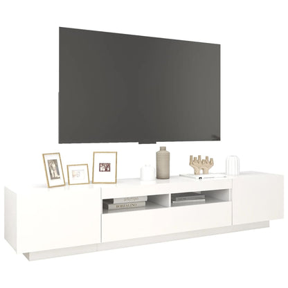 Tv-Meubel Met Led-Verlichting 200X35X40 Cm Wit