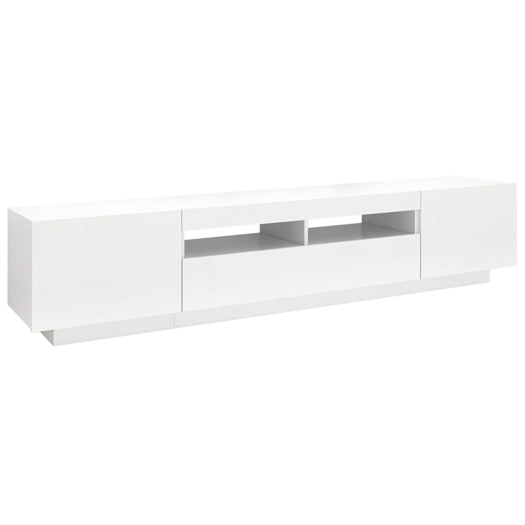 Tv-Meubel Met Led-Verlichting 200X35X40 Cm Wit