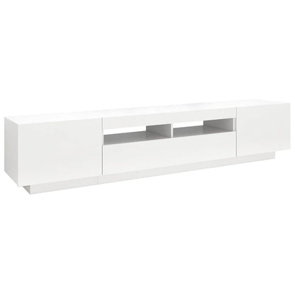 Tv-Meubel Met Led-Verlichting 200X35X40 Cm Wit