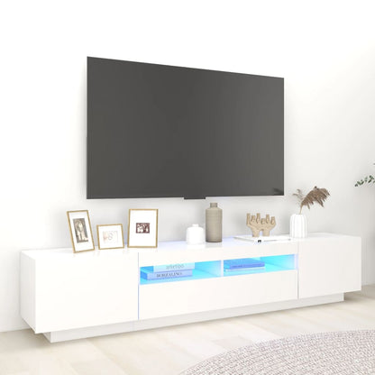 Tv-Meubel Met Led-Verlichting 200X35X40 Cm Wit