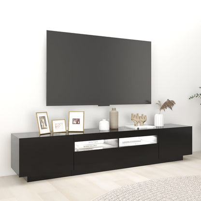 Tv-Meubel Met Led-Verlichting 200X35X40 Cm Zwart