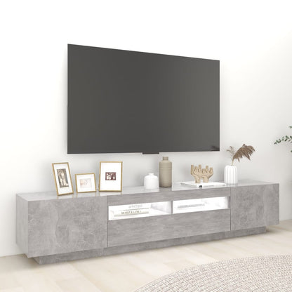 Tv-Meubel Met Led-Verlichting 200X35X40 Cm Betongrijs