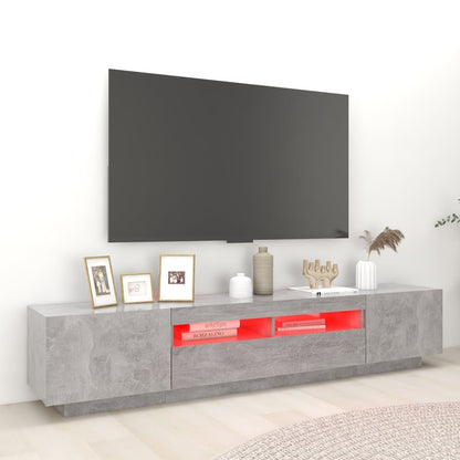 Tv-Meubel Met Led-Verlichting 200X35X40 Cm Betongrijs