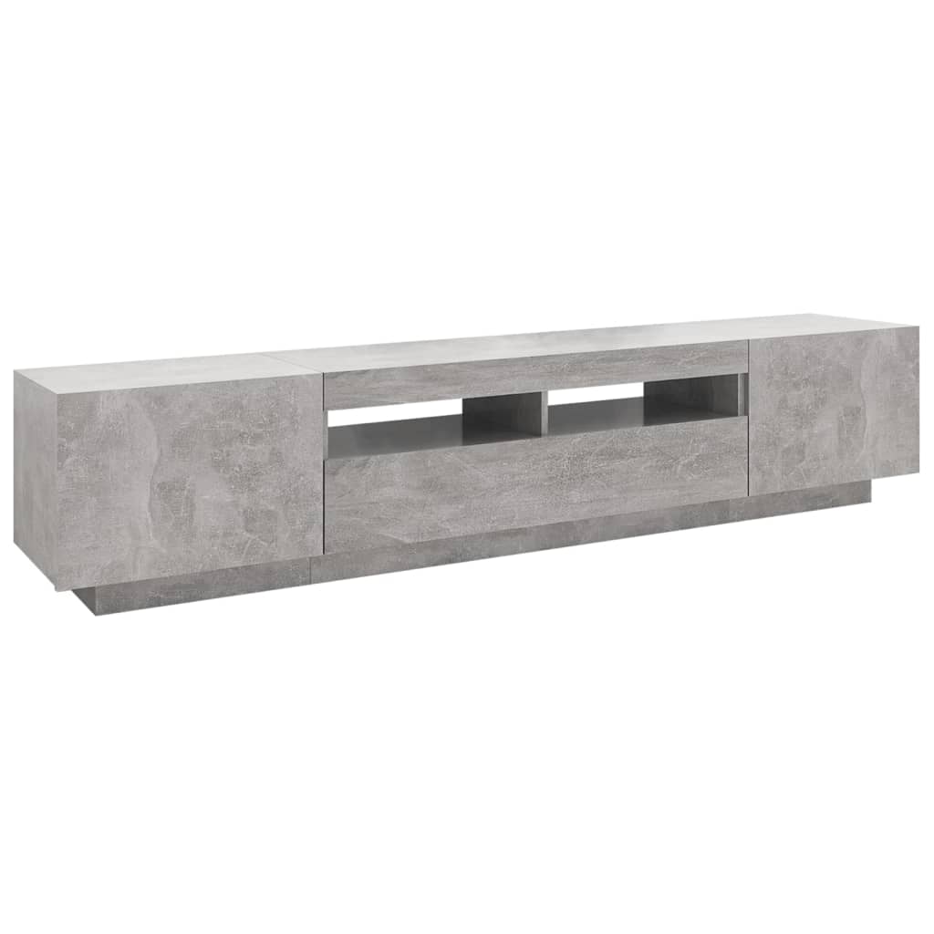 Tv-Meubel Met Led-Verlichting 200X35X40 Cm Betongrijs