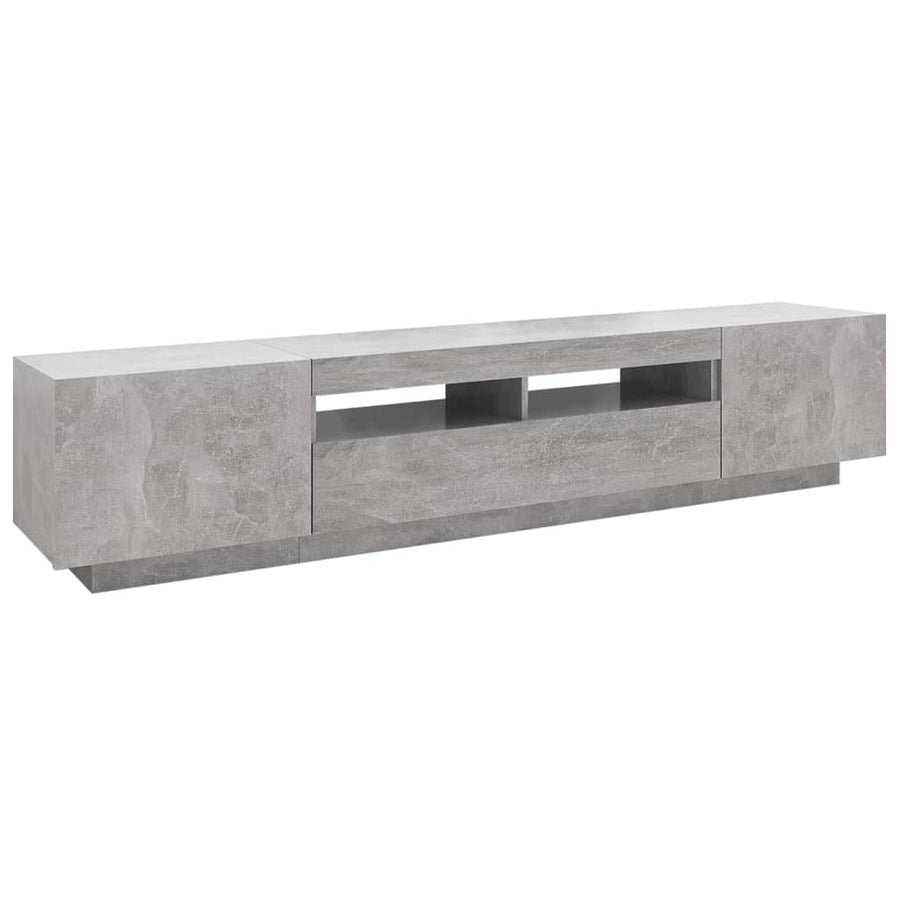 Tv-Meubel Met Led-Verlichting 200X35X40 Cm Betongrijs