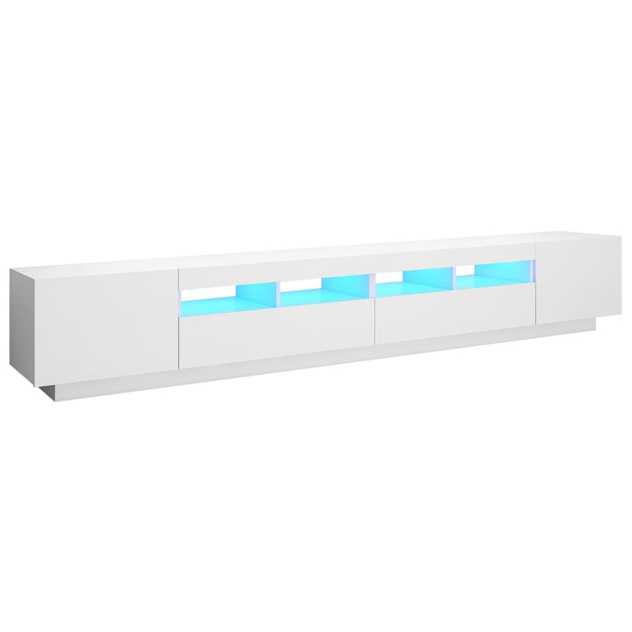 Tv-meubel met LED-verlichting 260x35x40 cm wit Wit