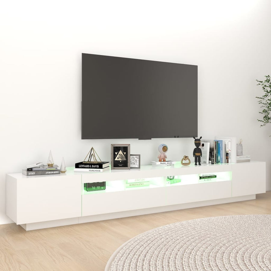 Tv-meubel met LED-verlichting 260x35x40 cm wit Wit