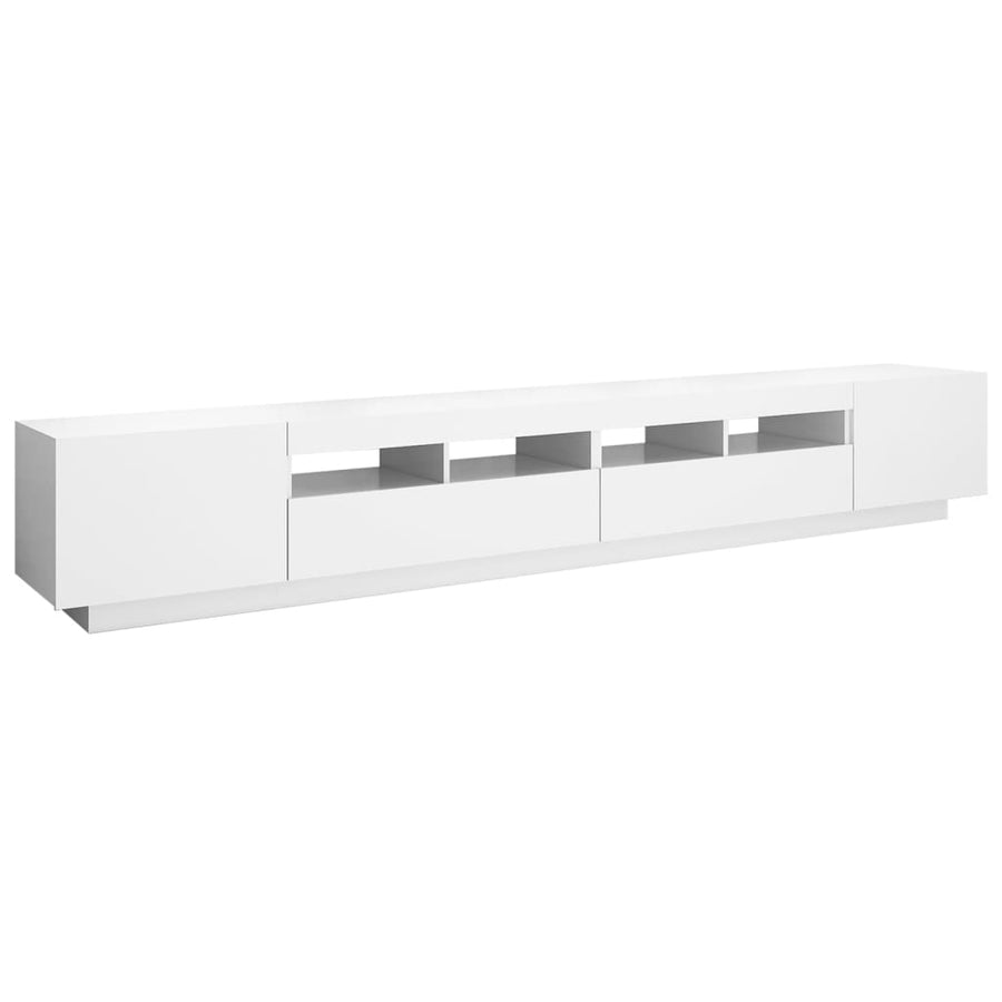 Tv-meubel met LED-verlichting 260x35x40 cm wit Wit