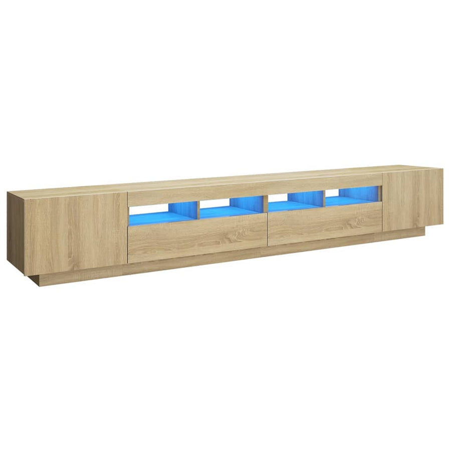 Tv-meubel met LED-verlichting 260x35x40 cm sonoma eikenkleurig Sonoma eiken