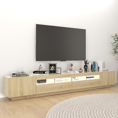 Tv-meubel met LED-verlichting 260x35x40 cm sonoma eikenkleurig Sonoma eiken