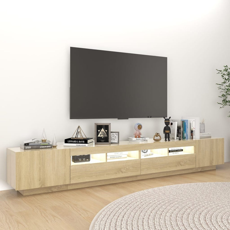Tv-meubel met LED-verlichting 260x35x40 cm sonoma eikenkleurig Sonoma eiken