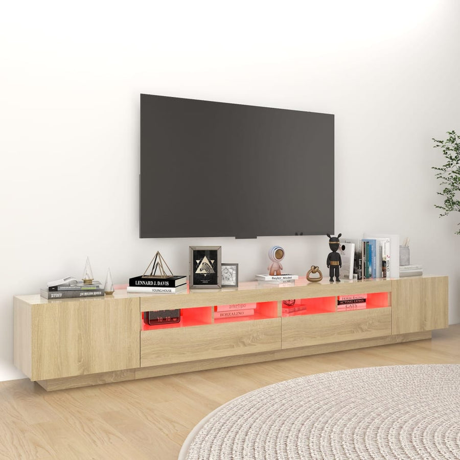 Tv-meubel met LED-verlichting 260x35x40 cm sonoma eikenkleurig Sonoma eiken