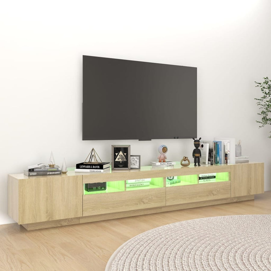 Tv-meubel met LED-verlichting 260x35x40 cm sonoma eikenkleurig Sonoma eiken