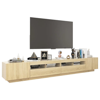 Tv-meubel met LED-verlichting 260x35x40 cm sonoma eikenkleurig Sonoma eiken