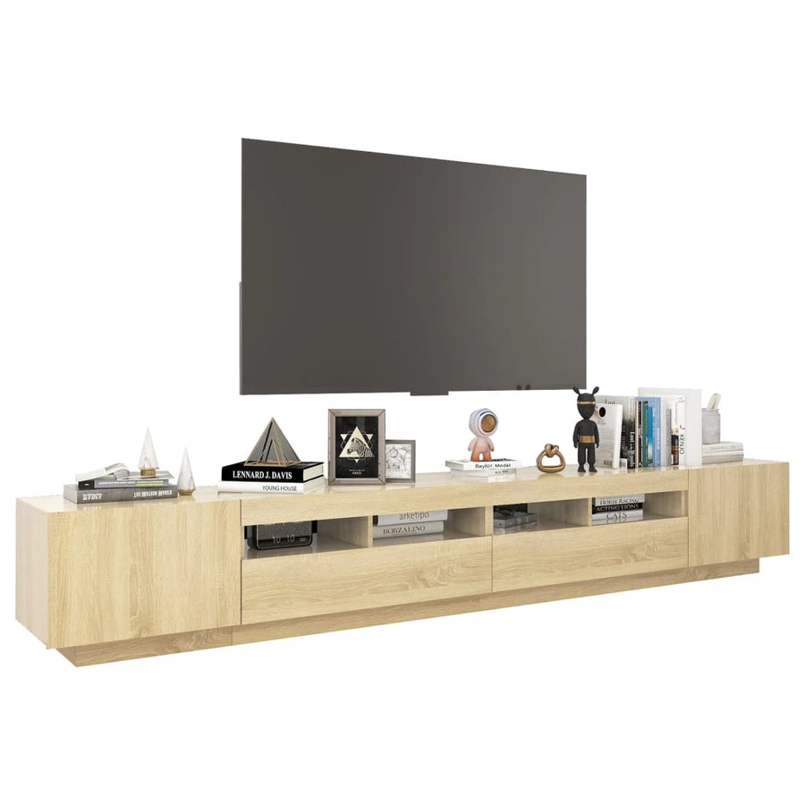 Tv-meubel met LED-verlichting 260x35x40 cm sonoma eikenkleurig Sonoma eiken