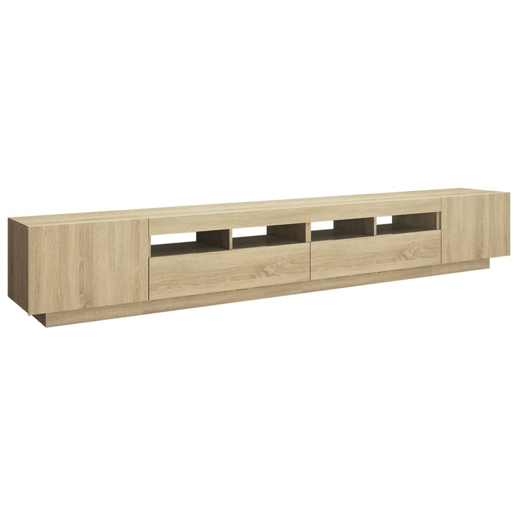 Tv-meubel met LED-verlichting 260x35x40 cm sonoma eikenkleurig Sonoma eiken