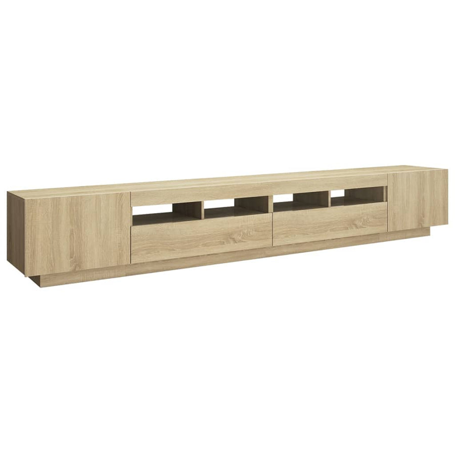 Tv-meubel met LED-verlichting 260x35x40 cm sonoma eikenkleurig Sonoma eiken