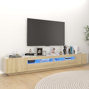 Tv-meubel 260x35x40 cm sonoma eiken led-verlichting